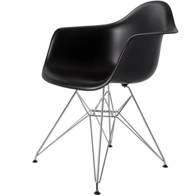 Charles Eames style, Chaise de salle à manger DAR PP noir