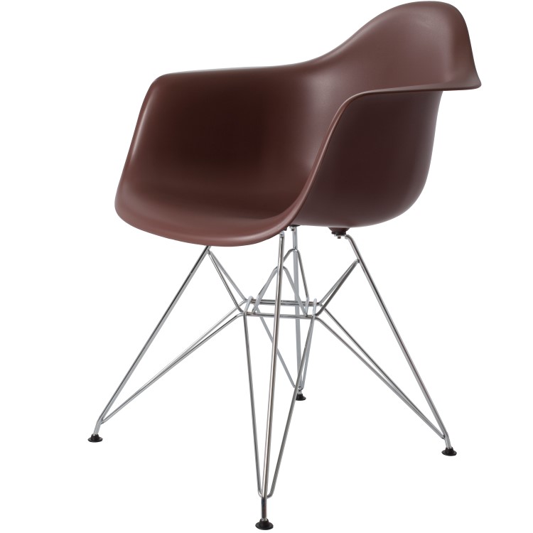 Charles Eames style, Chaise de salle à manger DAR PP brun