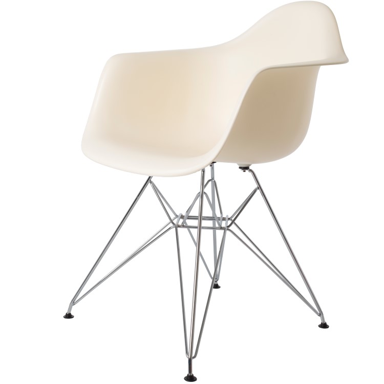 Charles Eames style, Chaise de salle à manger DAR crème PP