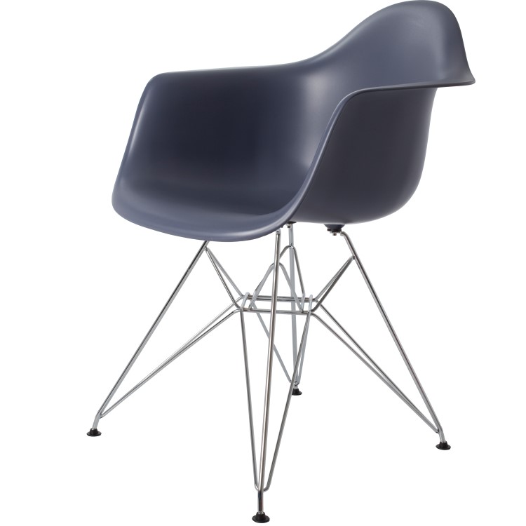 Charles Eames style, Chaise de salle à manger DAR PP gris foncé
