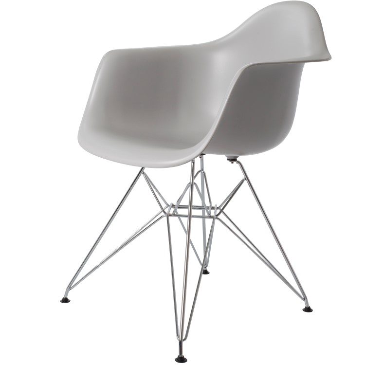 Charles Eames style, Chaise de salle à manger DAR PP gris clair