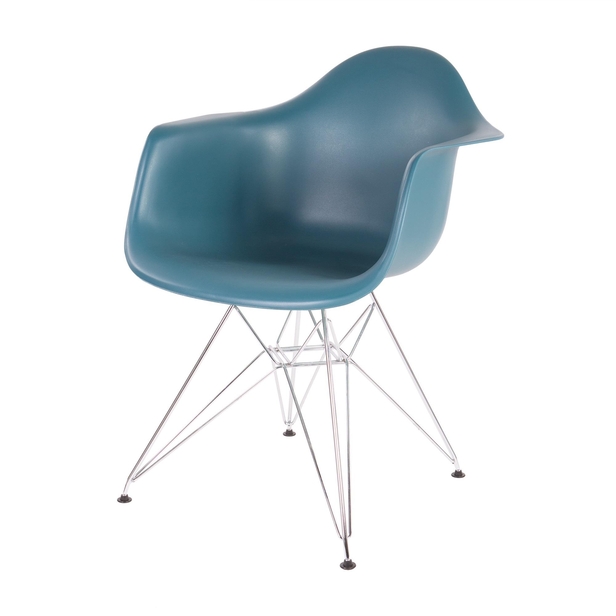 Charles Eames style, Chaise de salle à manger DAR PP bleu océan