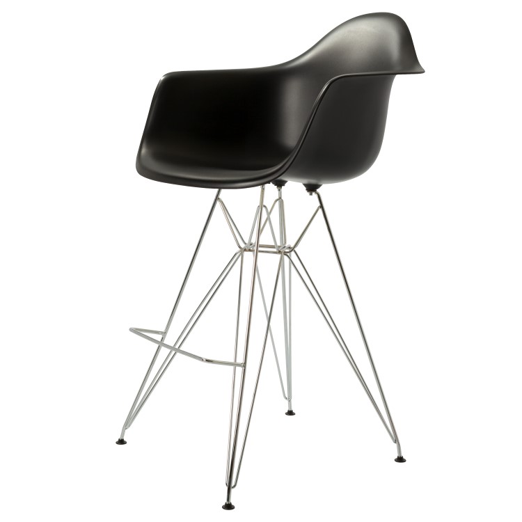 Charles Eames style, Tabouret de bar DAR PP noir