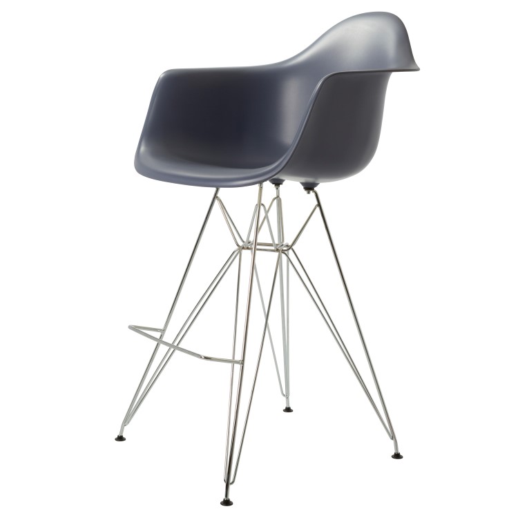 Charles Eames style, Tabouret de bar DAR PP gris foncé