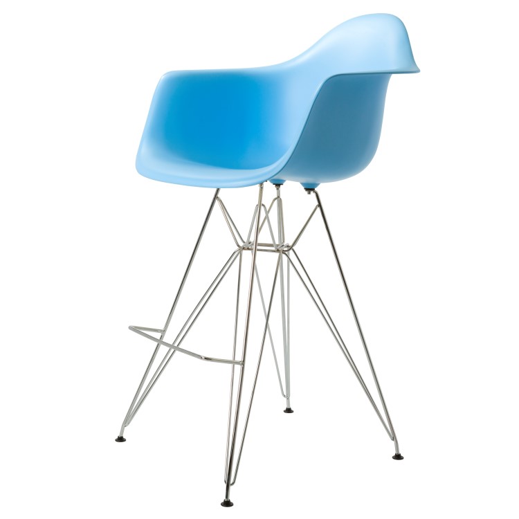 Charles Eames style, Tabouret de bar DAR PP bleu clair