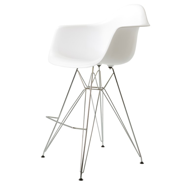 Charles Eames style, Tabouret de bar DAR tabouret PP blanc