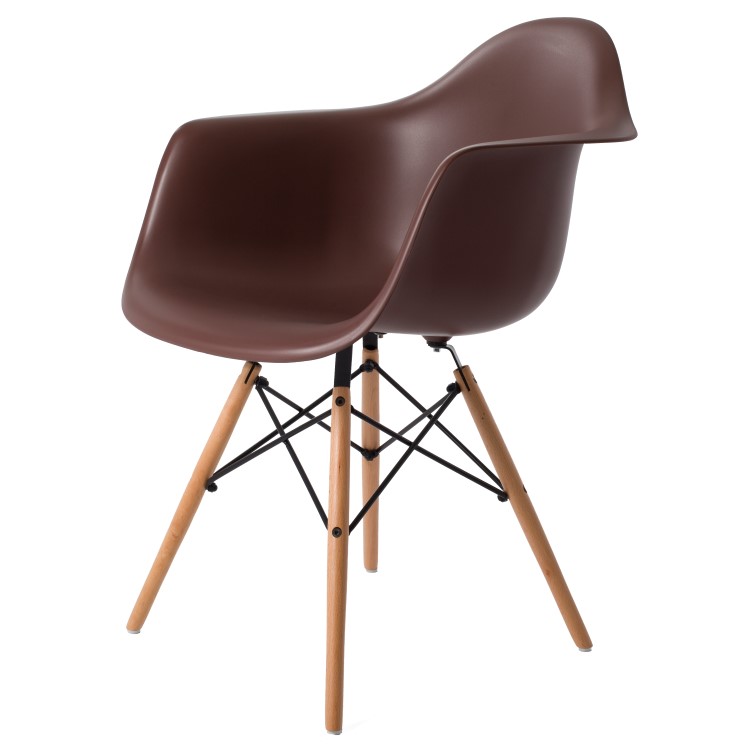 Charles Eames style, Chaise de salle à manger DAW PP brun