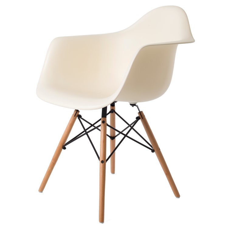 Charles Eames style, Chaise de salle à manger DAW crème PP