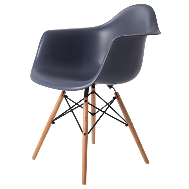 Charles Eames style, Chaise de salle à manger DAW PP gris foncé