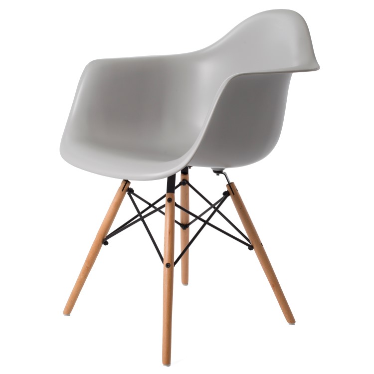 Charles Eames style, Chaise de salle à manger DAW PP gris clair