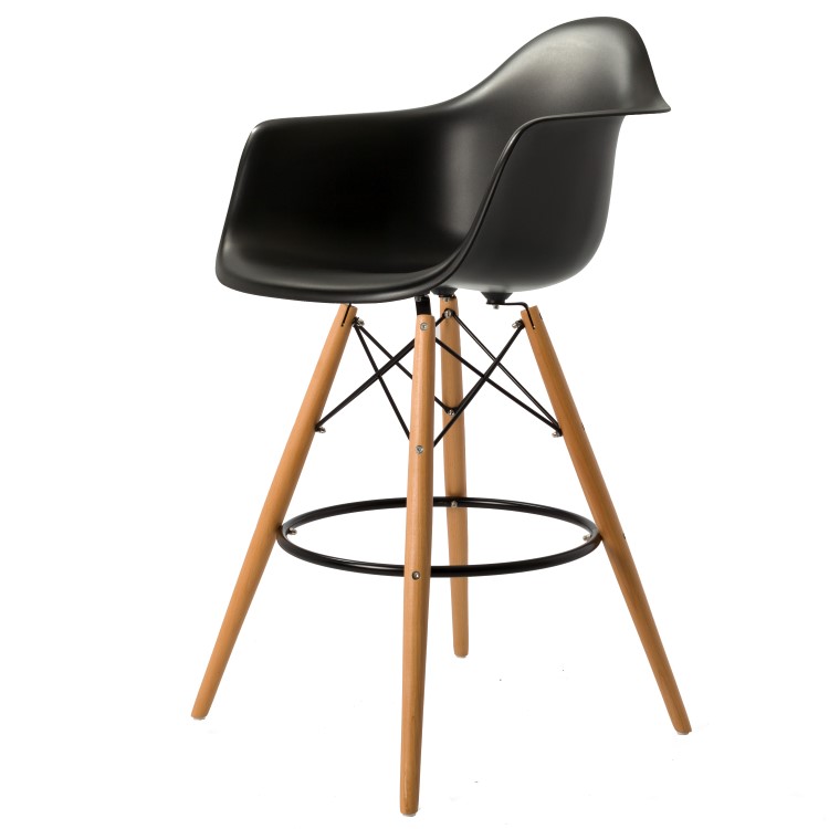 Charles Eames style, Tabouret de bar DAW tabouret PP noir