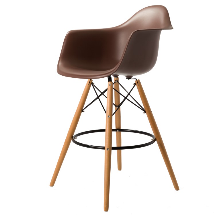 Charles Eames style, Tabouret de bar DAW PP brun