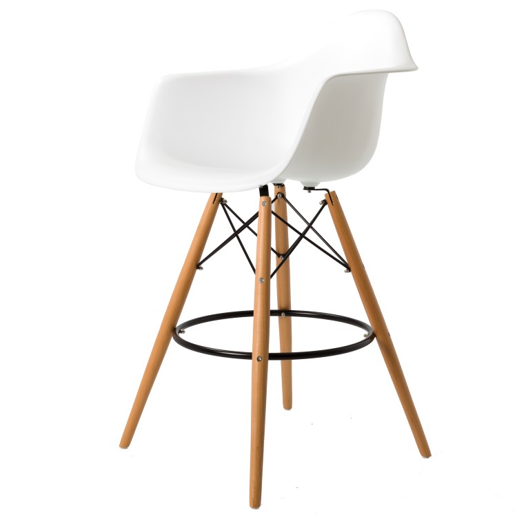 Charles Eames style, Tabouret de bar DAW tabouret PP blanc