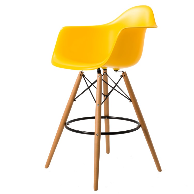 Charles Eames style, Tabouret de bar DAW tabouret PP jaune