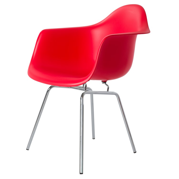 Charles Eames style, Chaise de salle à manger DAX PP rouge