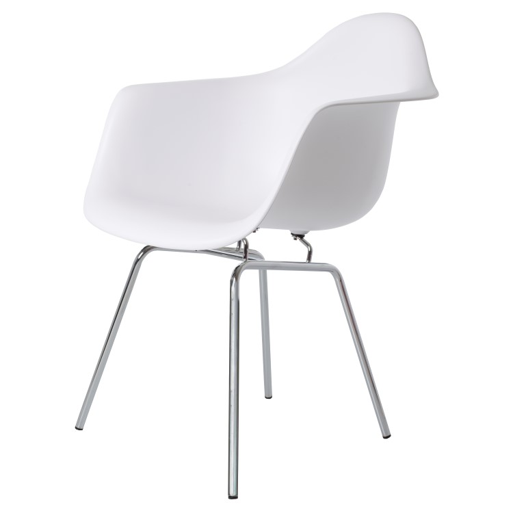 Charles Eames style, Chaise de salle à manger DAX PP blanc