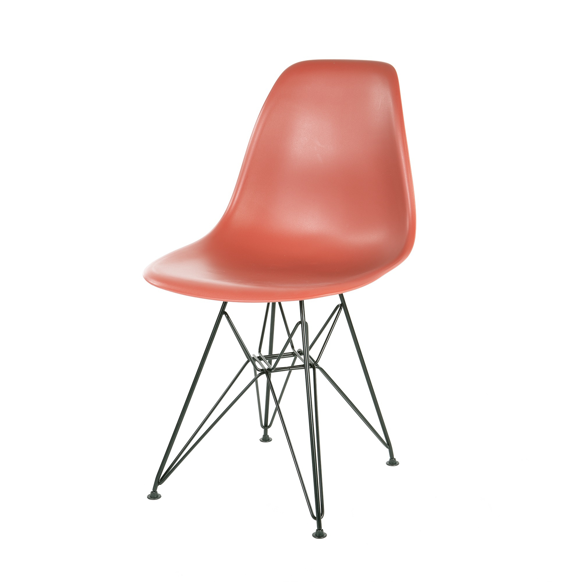 Charles Eames style, Chaise de salle à manger DSR mat PP rose corail