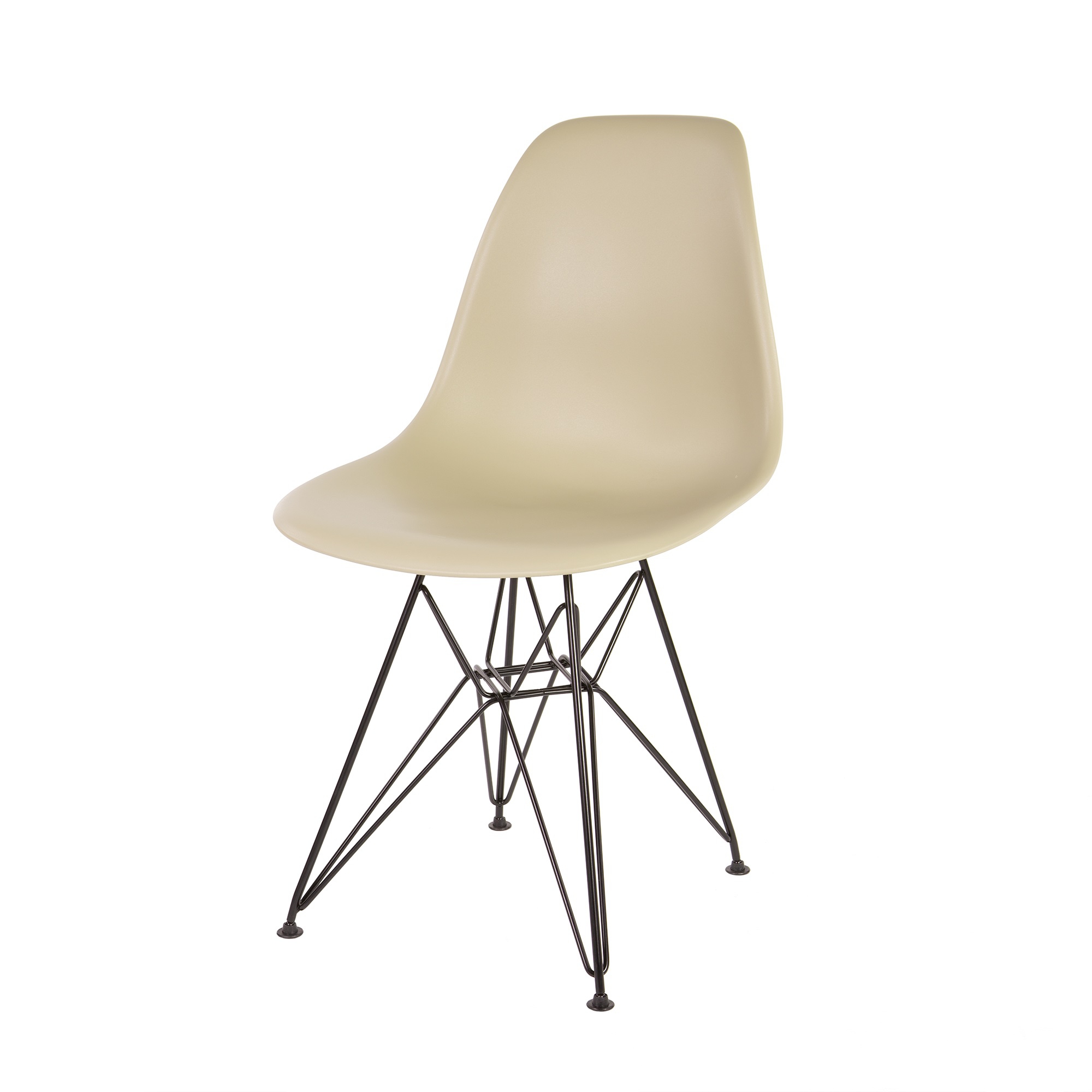 Charles Eames style, Chaise de salle à manger DSR mat PP choco clair