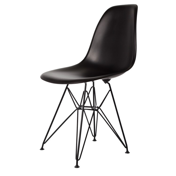 Charles Eames style, Chaise de salle à manger DSR mat PP noir