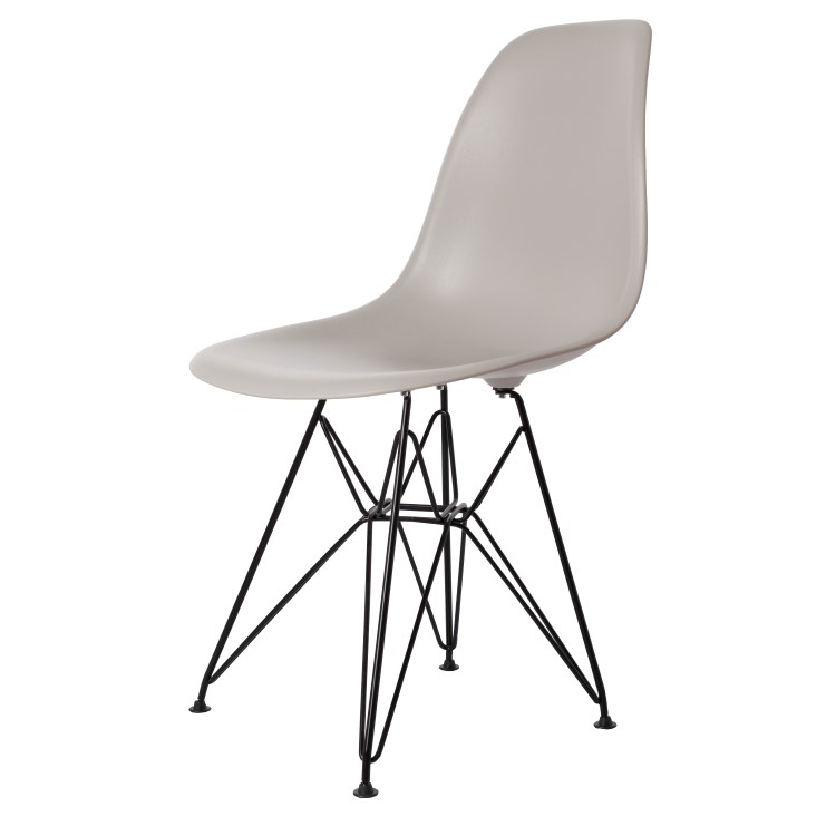 Charles Eames style, Chaise de salle à manger DSR mat PP gris clair