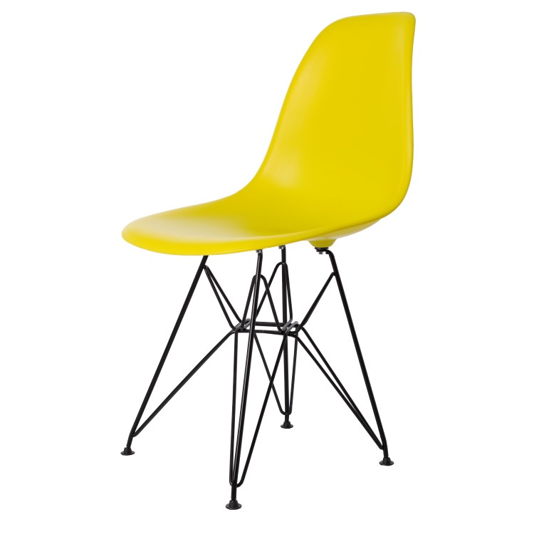 Charles Eames style, Chaise de salle à manger DSR mat PP néon chaux