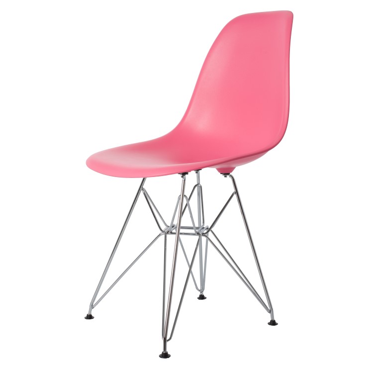Charles Eames style, Chaise de salle à manger DSR mat PP rose clair