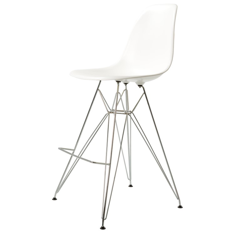 Charles Eames style, Tabouret de bar DSR tabouret ABS blanc