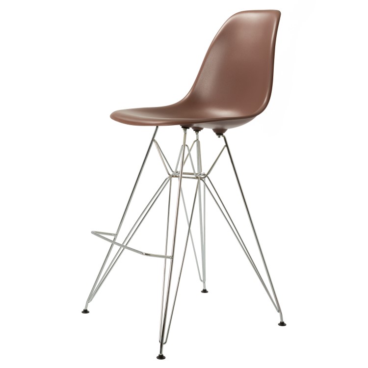 Charles Eames style, Tabouret de bar DSR mat PP choco