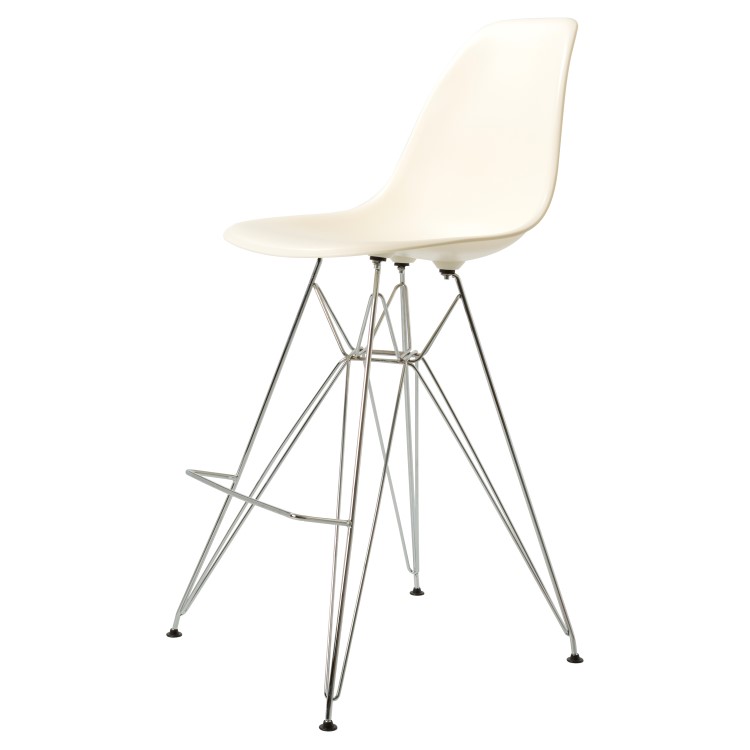 Charles Eames style, Tabouret de bar DSR mat crème PP