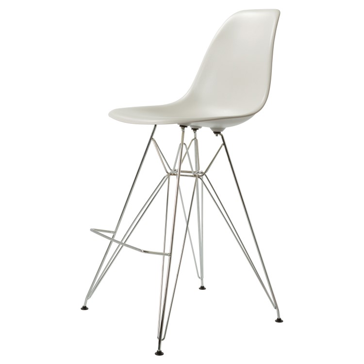 Charles Eames style, Tabouret de bar DSR mat PP gris clair
