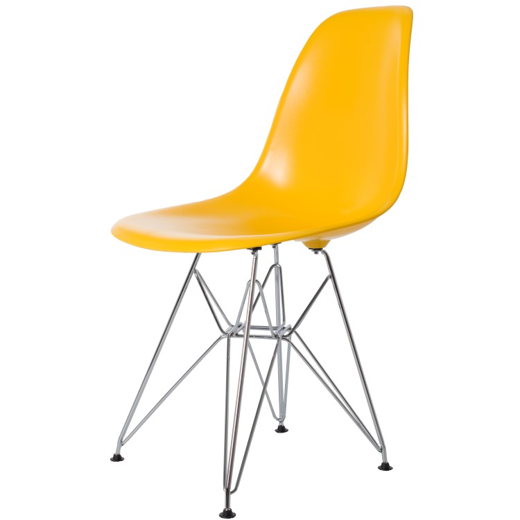 Charles Eames style, Chaise de salle à manger DSR ABS jaune