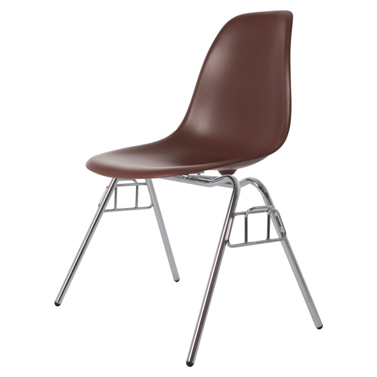 Charles Eames style, Chaise de salle à manger DSS mat PP brun