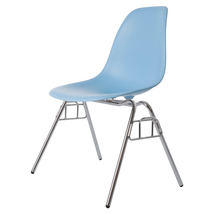 Charles Eames style, Chaise de salle à manger DSS mat PP bleu clair