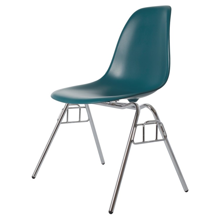 Charles Eames style, Chaise de salle à manger DSS mat PP bleu océan