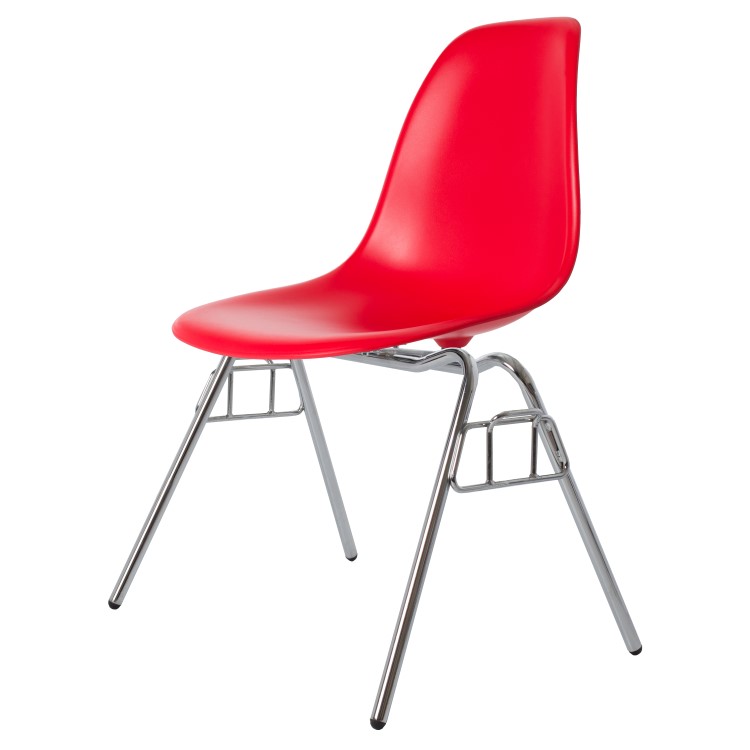 Charles Eames style, Chaise de salle à manger DSS mat PP rouge