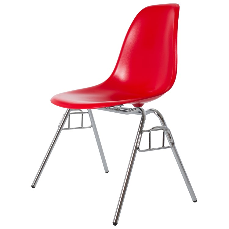 Charles Eames style, Chaise de salle à manger DSS ABS rouge