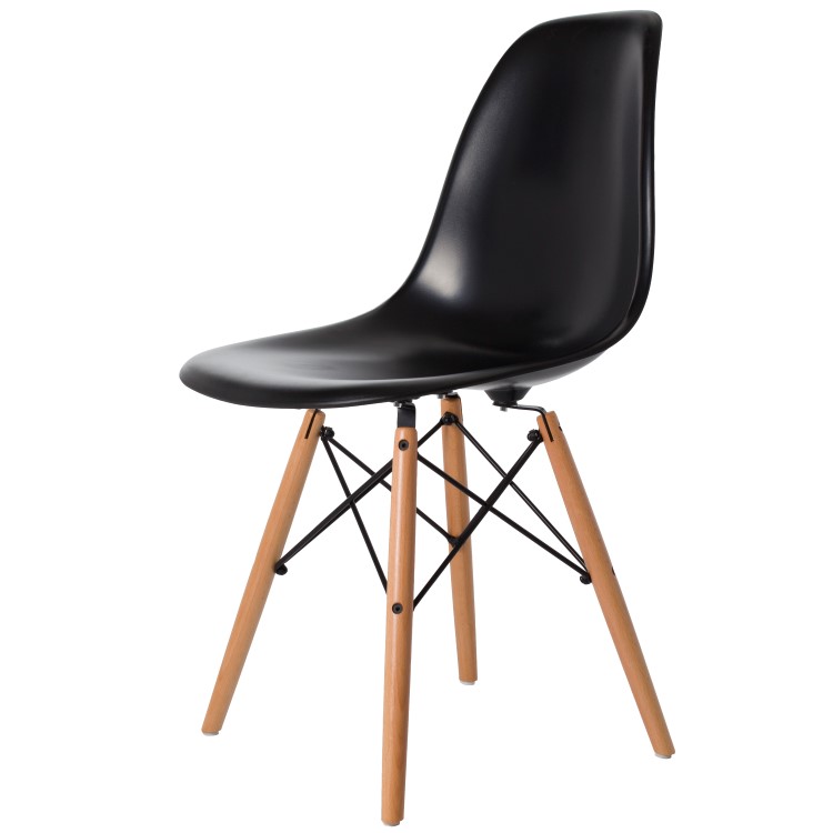 Charles Eames style, Chaise de salle à manger DSW ABS noir