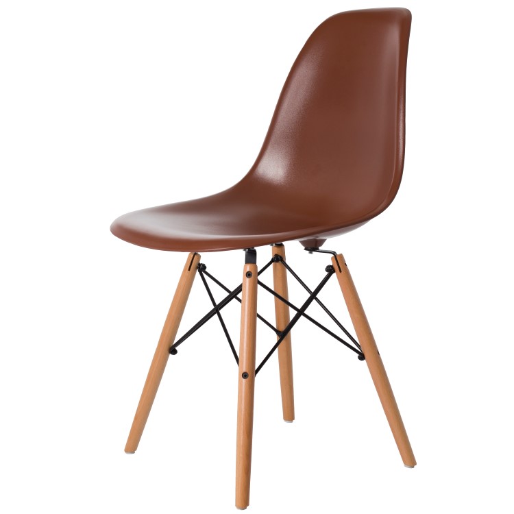 Charles Eames style, Chaise de salle à manger DSW ABS brun