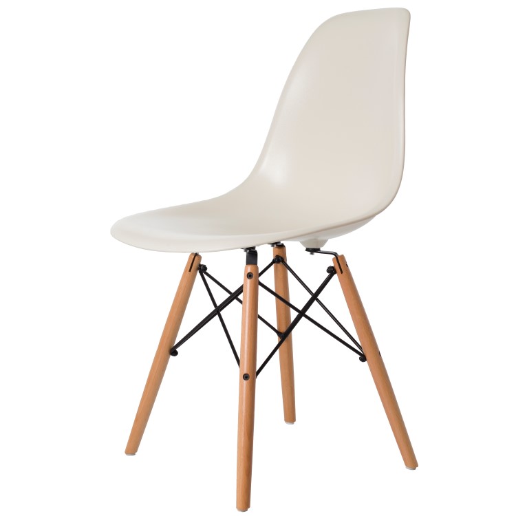 Charles Eames style, Chaise de salle à manger DSW ABS crème