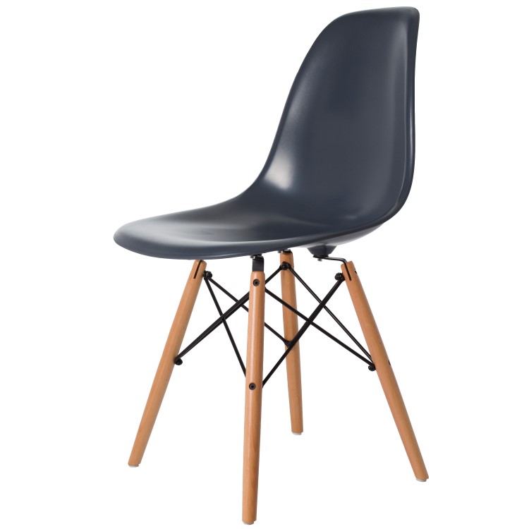 Charles Eames style, Chaise de salle à manger DSW ABS gris foncé