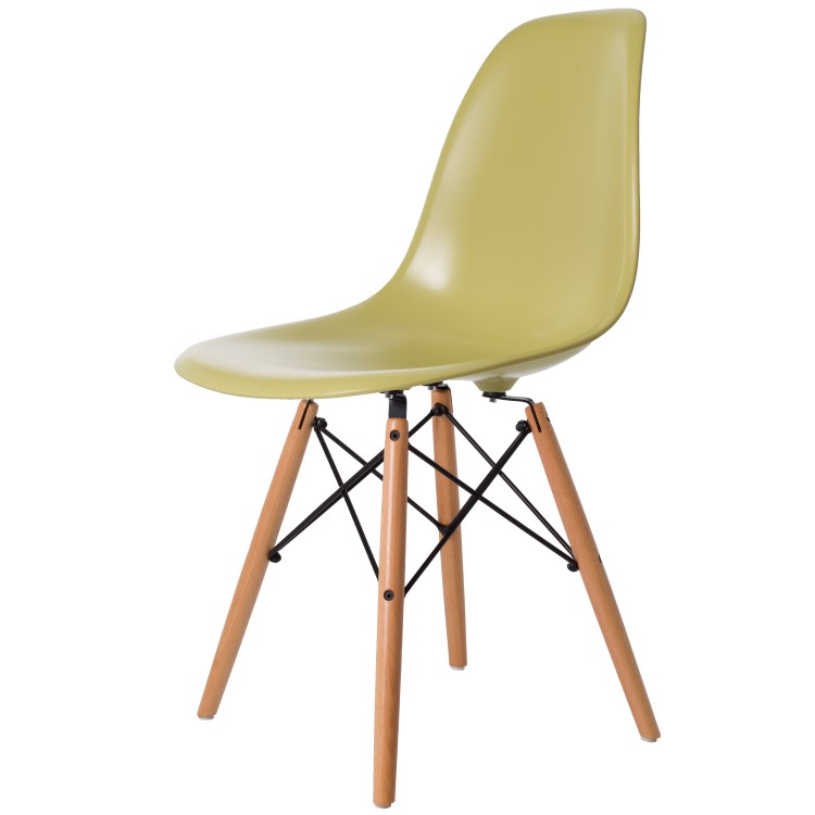 Charles Eames style, Chaise de salle à manger DSW ABS vert olive
