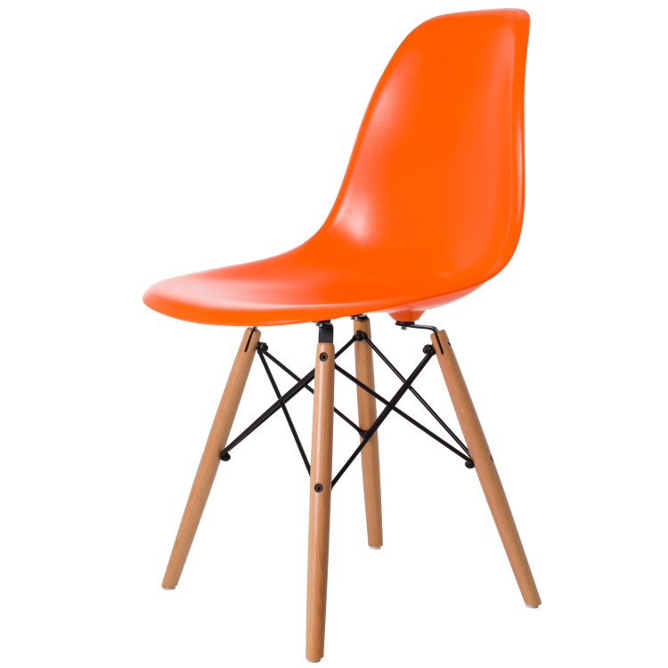 Charles Eames style, Chaise de salle à manger DSW ABS orange