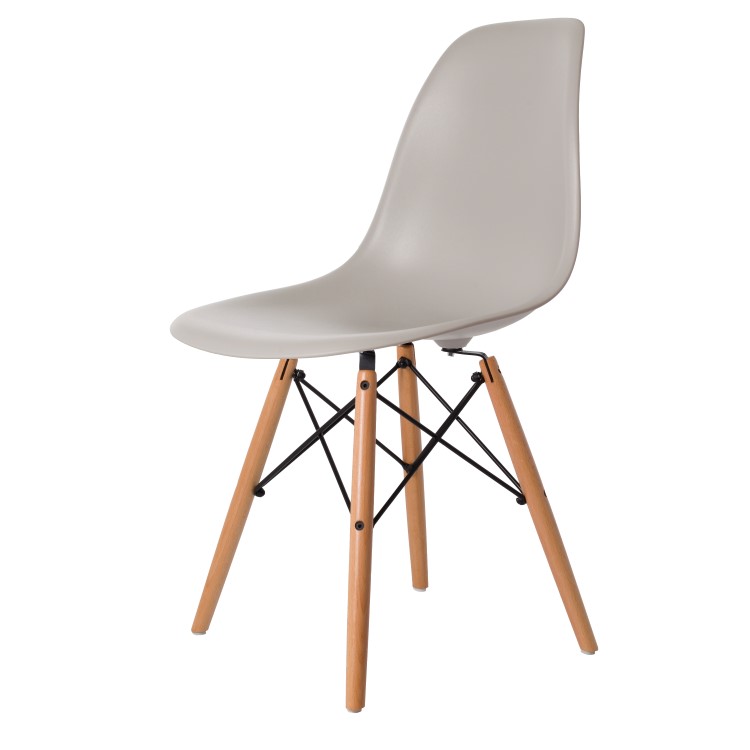 Charles Eames style, Chaise de salle à manger DSW mat PP gris clair