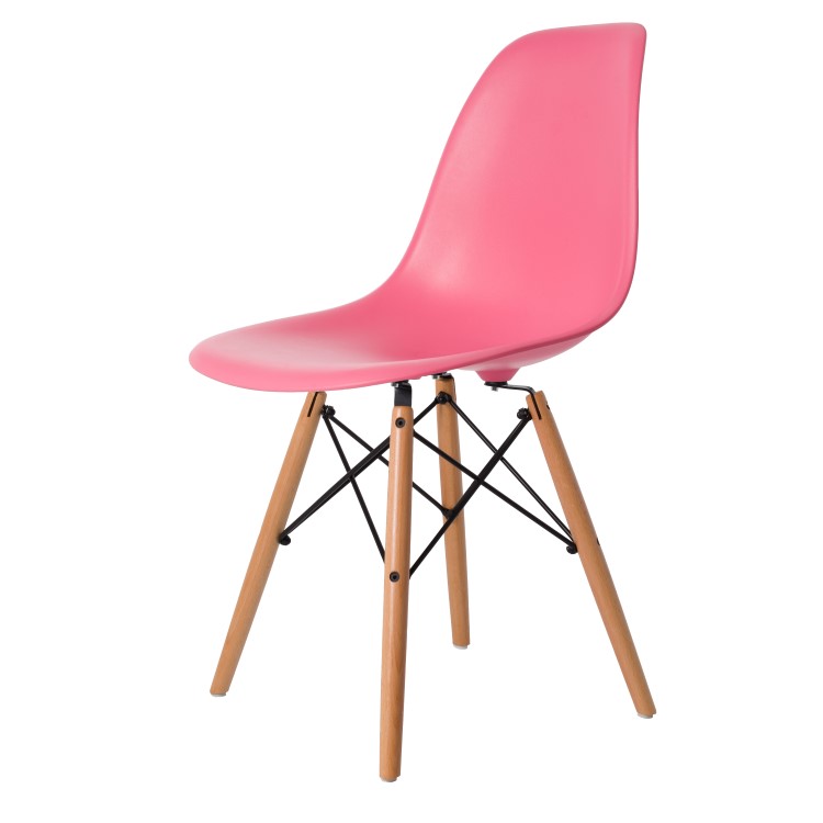 Charles Eames style, Chaise de salle à manger DSW mat PP rose clair