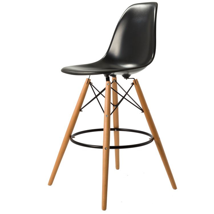 Charles Eames style, Tabouret de bar DSW tabouret ABS noir