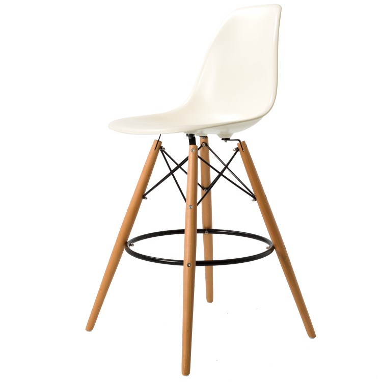 Charles Eames style, Tabouret de bar DSW tabouret ABS crème
