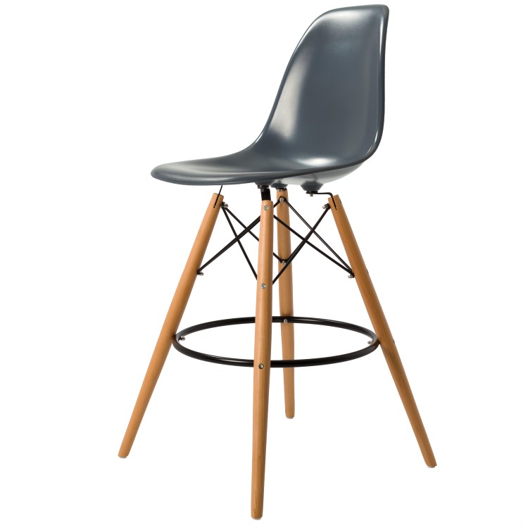 Charles Eames style, Tabouret de bar DSW tabouret ABS gris foncé