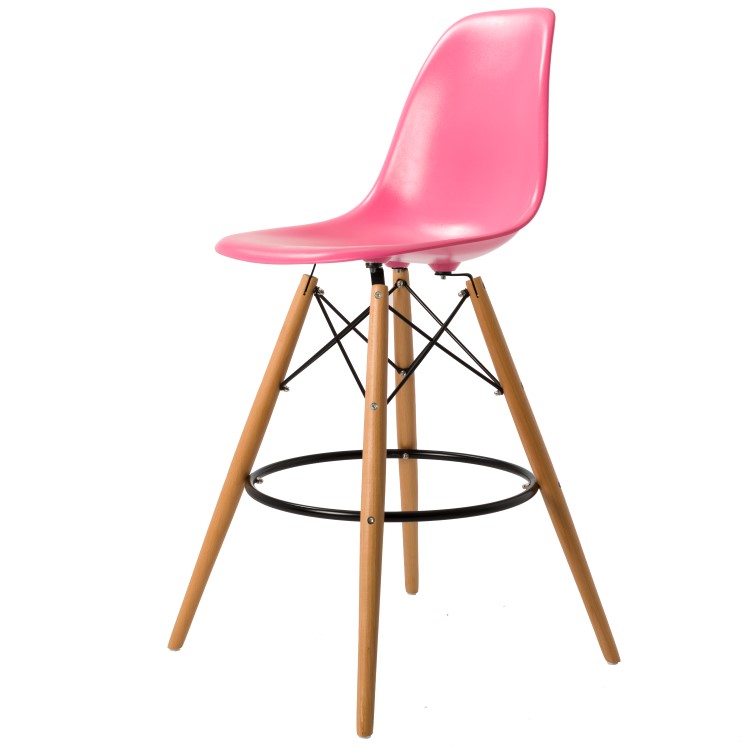Charles Eames style, Tabouret de bar DSW tabouret ABS rose