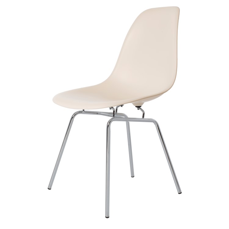Charles Eames style, Chaise de salle à manger DSX mat crème PP
