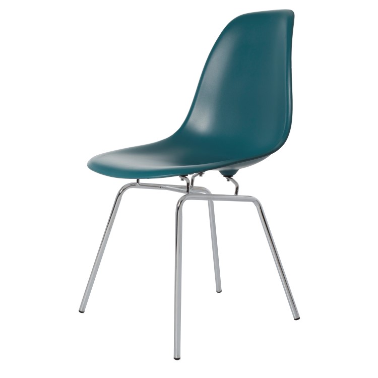 Charles Eames style, Chaise de salle à manger DSX mat PP bleu océan